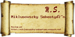 Miklusovszky Sebestyén névjegykártya